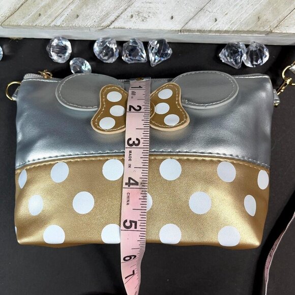 Minnie Mouse Cosmetic Bag Polka Dot Bow Wristlet Make Up Tote Travel Purse - Picture 11 of 14
